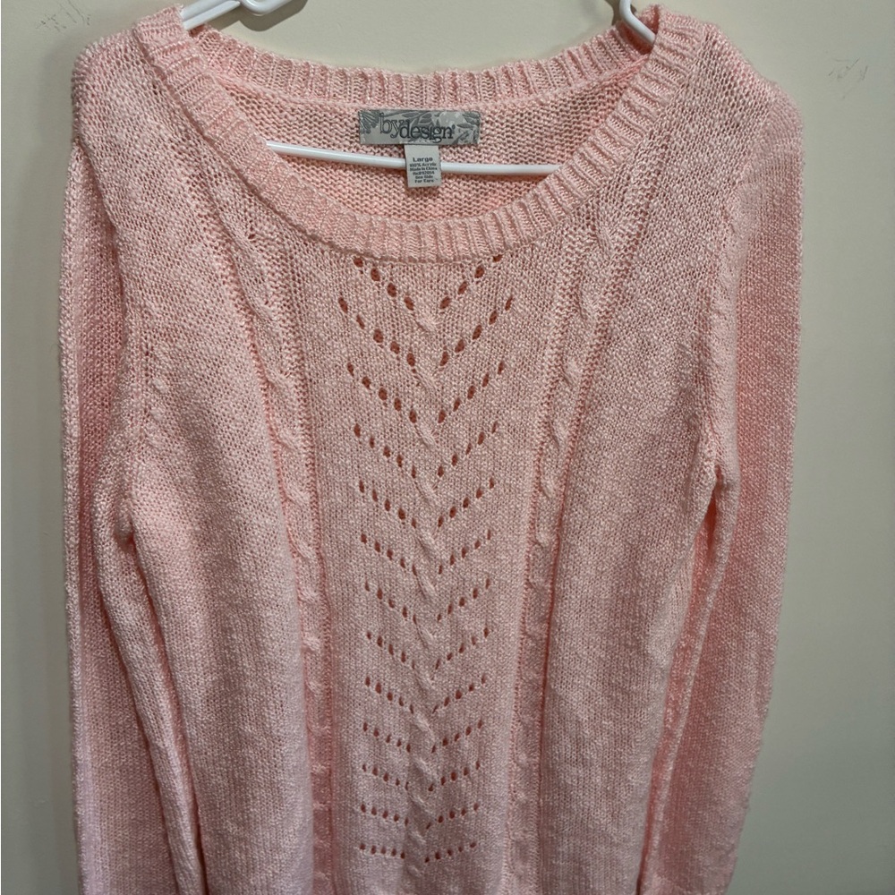 Pink Cable Knit Sweater